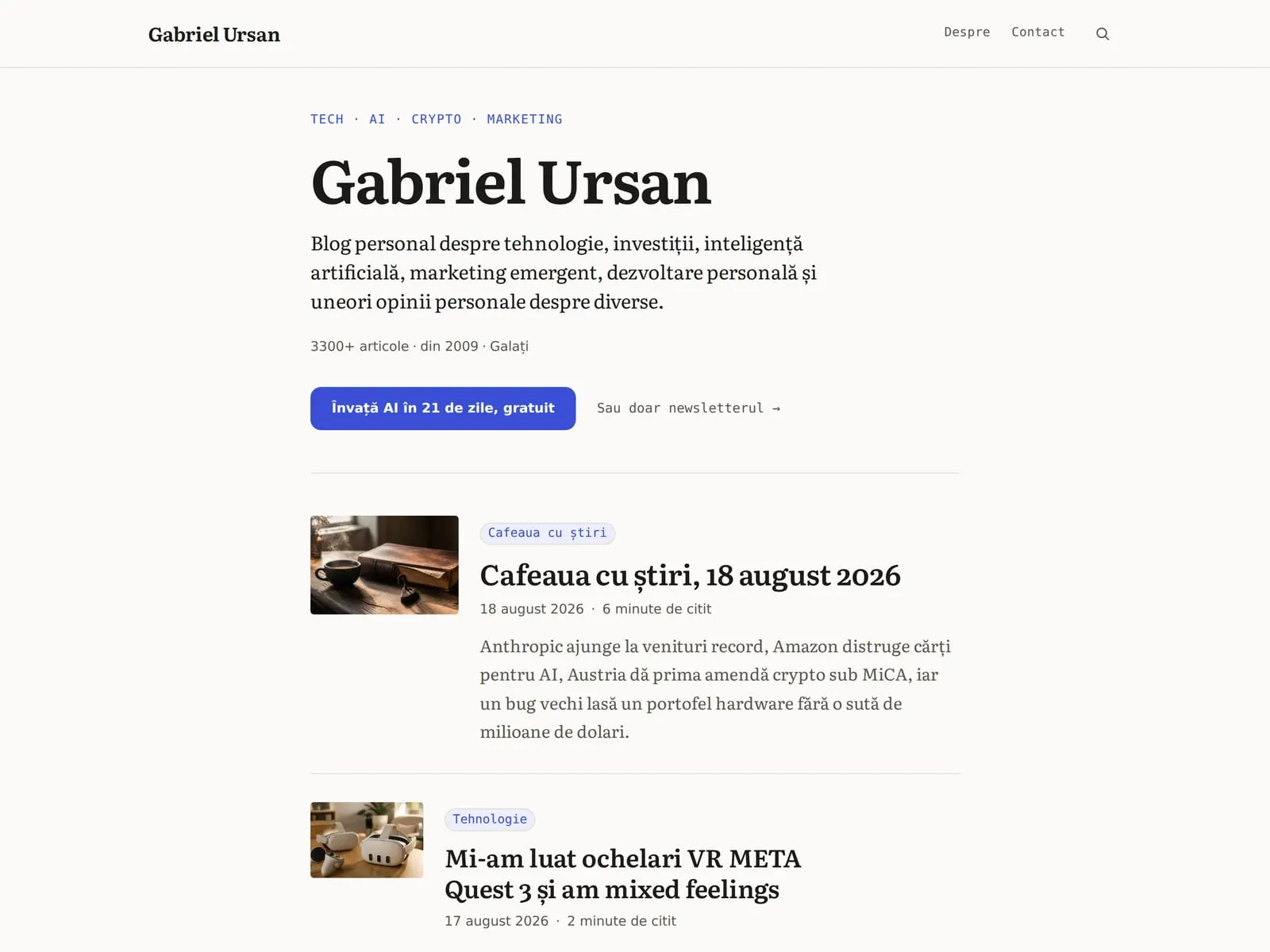 gabrielursan.ro homepage
