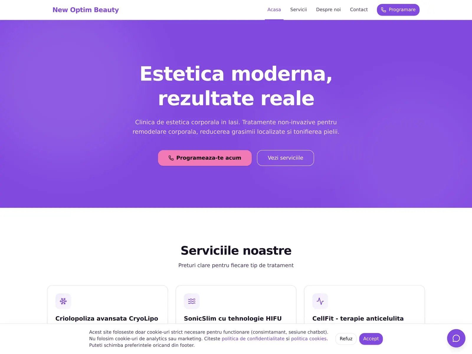 newoptimbeauty.ro homepage